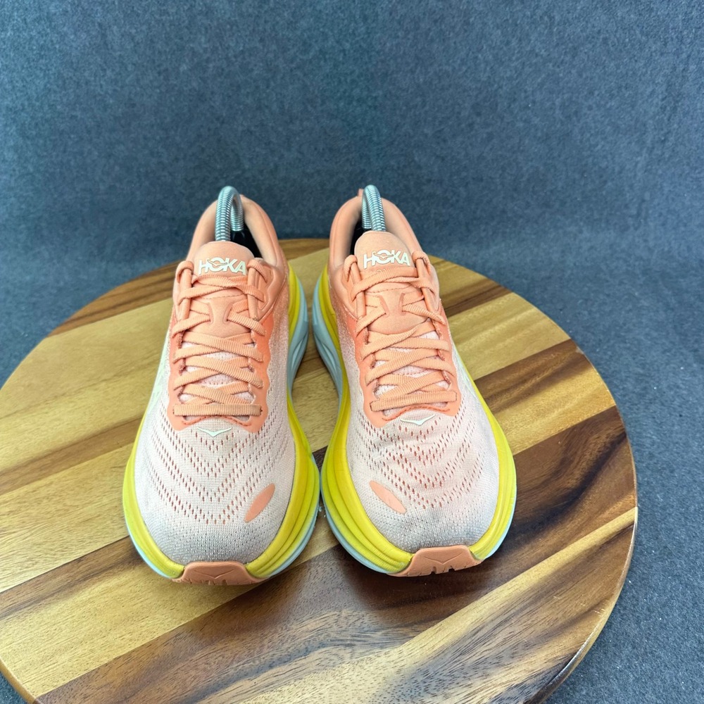 Hoka One One Bondi 8 Shoes Womens Size 8B Peach Orange Running Sneakers 1127952 - Picture 5 of 14